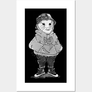 Possum BW Wearing Wutang on Dark Posters and Art